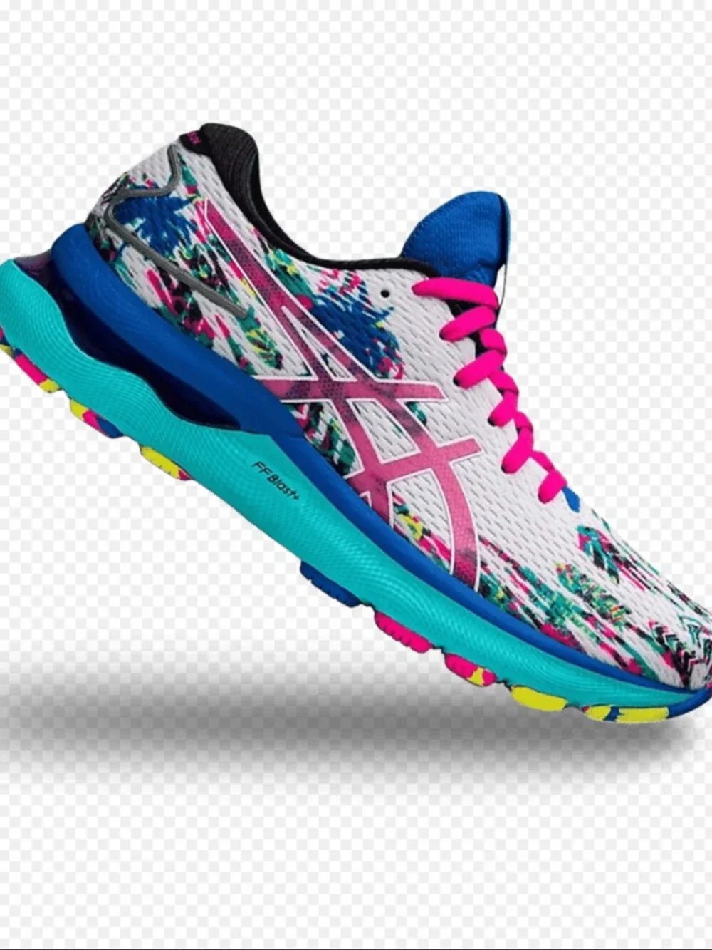 NEW Asics GEL Nimbus 24 Multicolor Turquoise Blue Pink Yellow 9.5 US 41.5 EUR